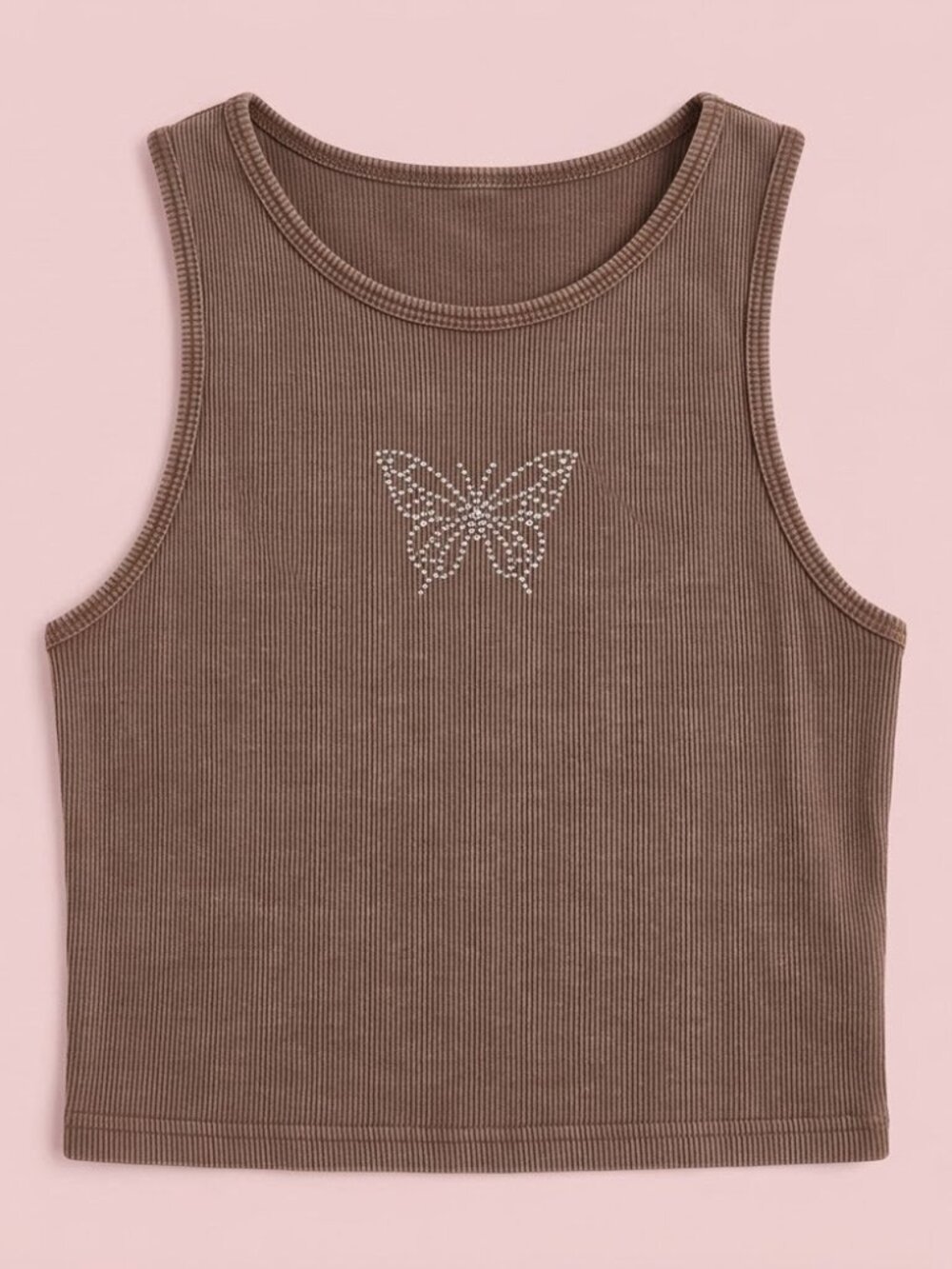 NWT Garage Black Tank Top with Butterfly Rhinestone